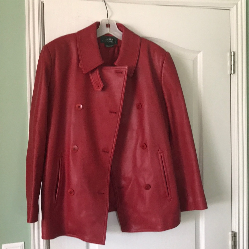Red leather Lauren jacket